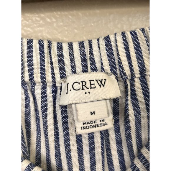 J.Crew Womens Navy & White Striped A-Line Skirt Size M Elastic Waist Cotton - Picture 3 of 7